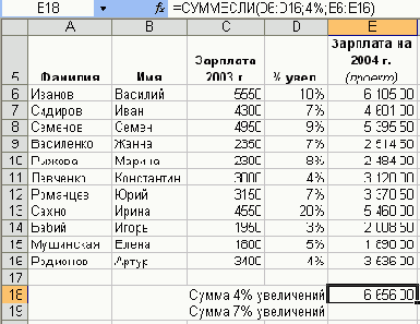 Практическая работа с таблицами Excel