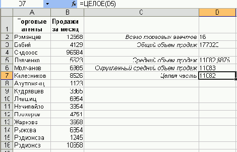 Практическая работа с таблицами Excel
