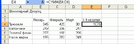 Электронные таблицы Excel