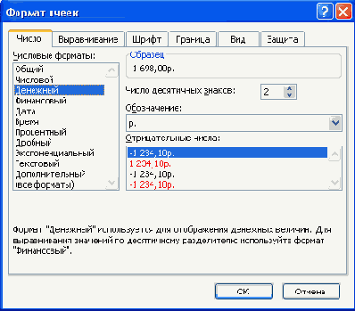 Электронные таблицы Excel